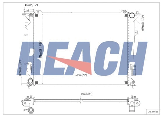 1.41.2899.116 REACH Радиатор, охлаждение двигателя (фото 1)