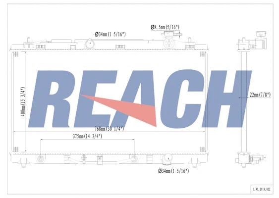 1.41.2919.022 REACH Радиатор, охлаждение двигателя (фото 1)