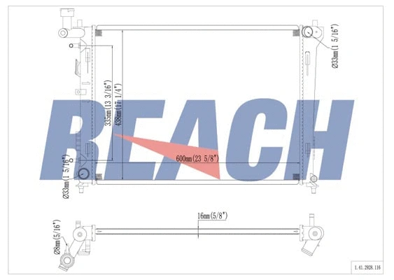 1.41.2928.116 REACH Радиатор, охлаждение двигателя (фото 1)