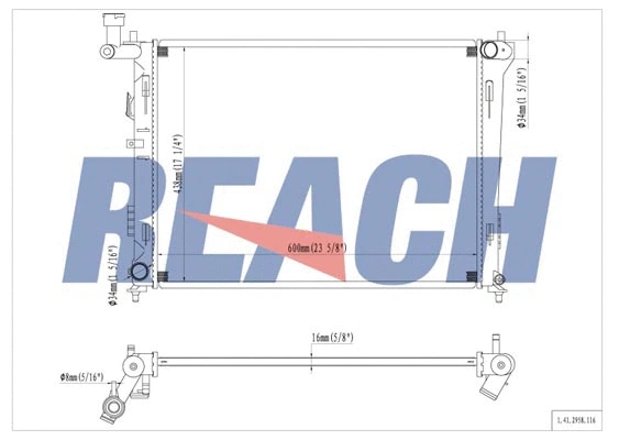 1.41.2958.116 REACH Радиатор, охлаждение двигателя (фото 1)
