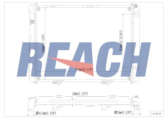 1.41.442.132 REACH Радиатор, охлаждение двигателя (фото 1)