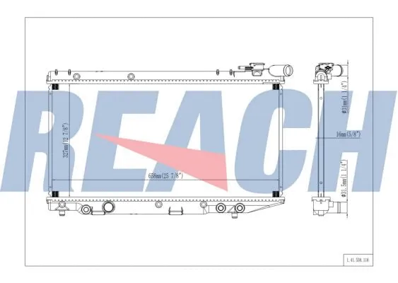1.41.538.116 REACH Радиатор, охлаждение двигателя (фото 1)