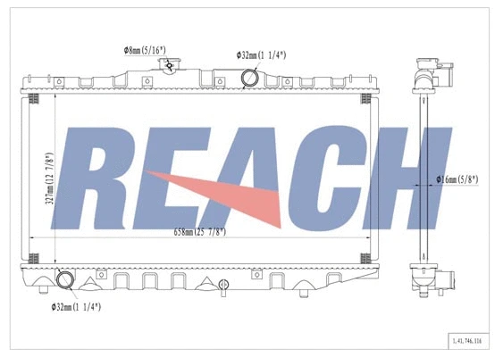 1.41.746.116 REACH Радиатор, охлаждение двигателя (фото 1)