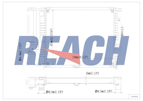 1.41.978.142 REACH Радиатор, охлаждение двигателя (фото 1)