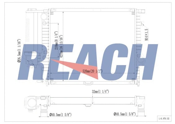 1.41.979.132 REACH Радиатор, охлаждение двигателя (фото 1)