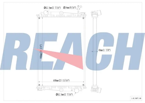 1.42.10077.148 REACH Радиатор, охлаждение двигателя (фото 1)