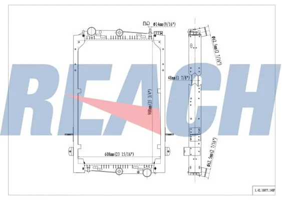1.42.10077.148F REACH Радиатор, охлаждение двигателя (фото 1)