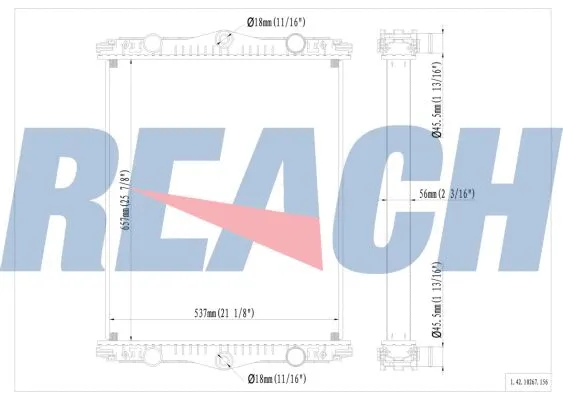 1.42.10267.156 REACH Радиатор, охлаждение двигателя (фото 1)