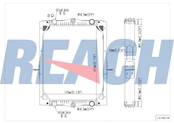 1.42.10267.156F REACH Радиатор, охлаждение двигателя (фото 1)