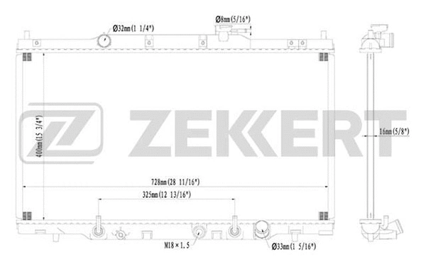 MK-1170 ZEKKERT Радиатор, охлаждение двигателя (фото 1)