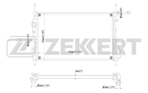MK-1216 ZEKKERT Радиатор, охлаждение двигателя (фото 1)