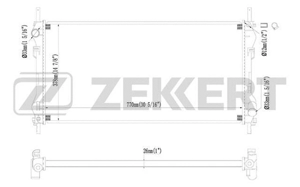 MK-1229 ZEKKERT Радиатор, охлаждение двигателя (фото 1)