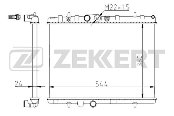 MK-1344 ZEKKERT Радиатор, охлаждение двигателя (фото 1)