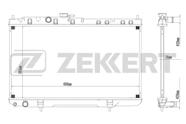 MK-1386 ZEKKERT Радиатор, охлаждение двигателя (фото 1)