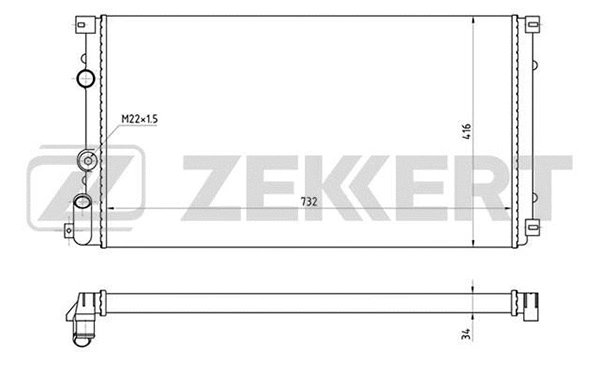 MK-1396 ZEKKERT Радиатор, охлаждение двигателя (фото 1)