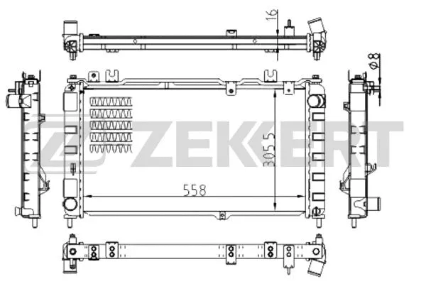 MK-1508 ZEKKERT Радиатор, охлаждение двигателя (фото 1)