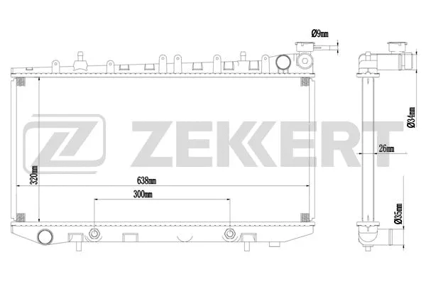 MK-1567 ZEKKERT Радиатор, охлаждение двигателя (фото 1)