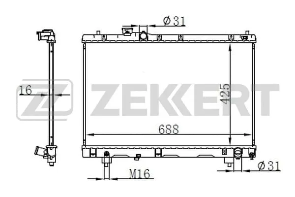 MK-1585 ZEKKERT Радиатор, охлаждение двигателя (фото 1)