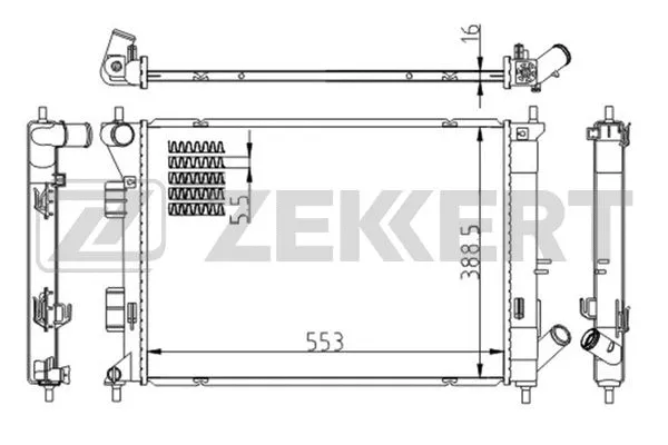 MK-1609 ZEKKERT Радиатор, охлаждение двигателя (фото 1)