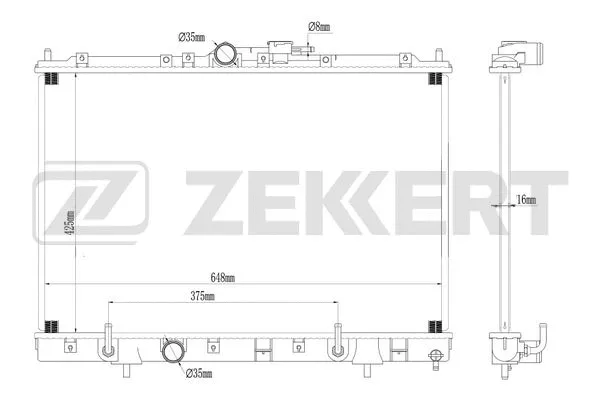 MK-1619 ZEKKERT Радиатор, охлаждение двигателя (фото 1)