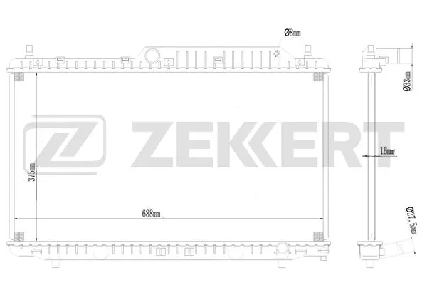MK-1621 ZEKKERT Радиатор, охлаждение двигателя (фото 1)