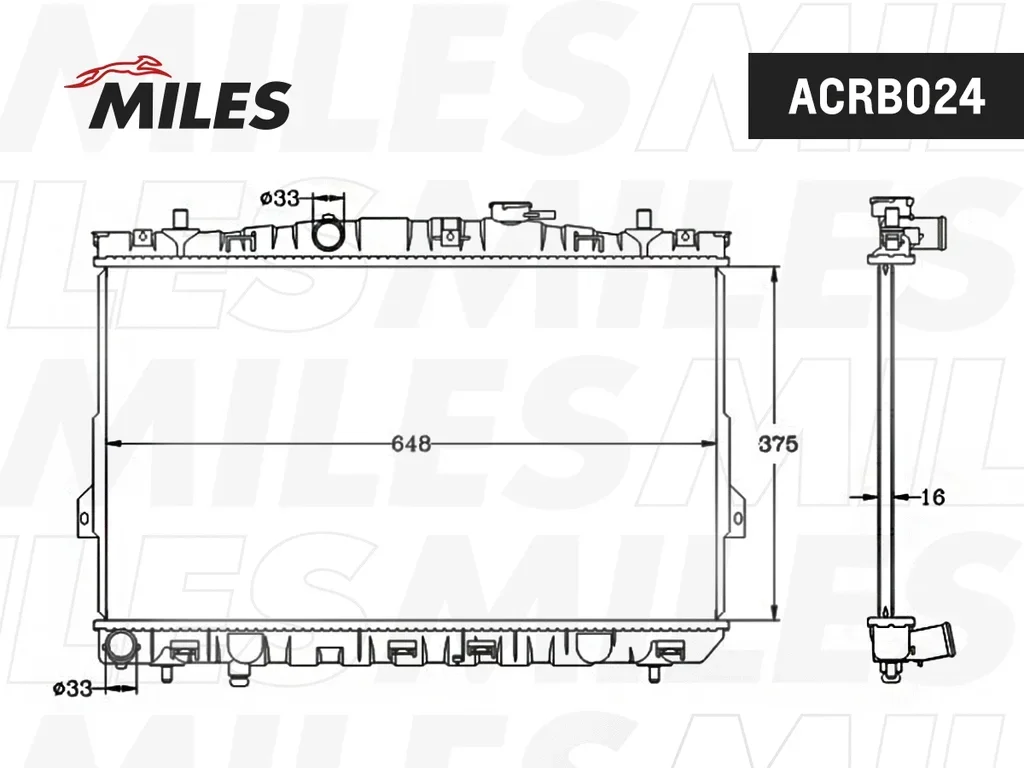 ACRB024 MILES Радиатор, охлаждение двигателя (фото 3)