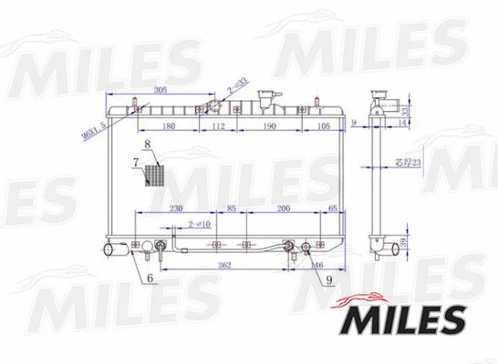 ACRM066 MILES Радиатор, охлаждение двигателя (фото 3)