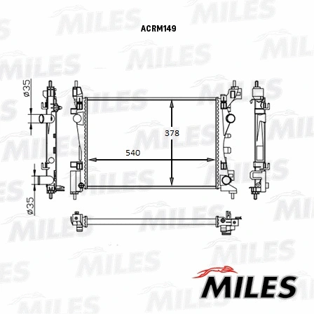 ACRM149 MILES Радиатор, охлаждение двигателя (фото 3)