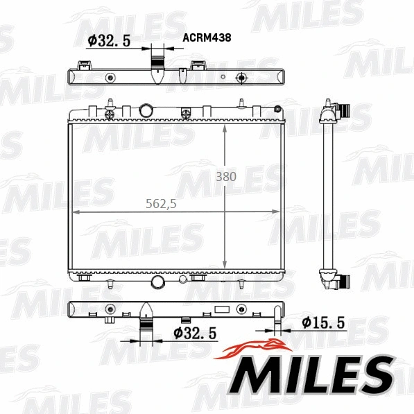 ACRM438 MILES Радиатор, охлаждение двигателя (фото 3)