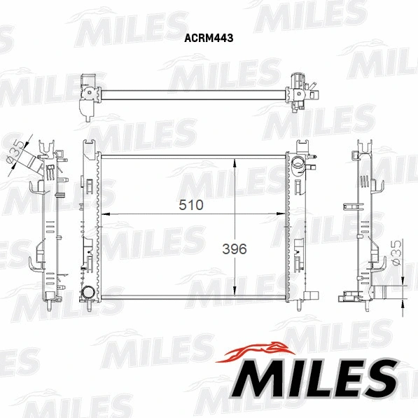 ACRM443 MILES Радиатор, охлаждение двигателя (фото 2)