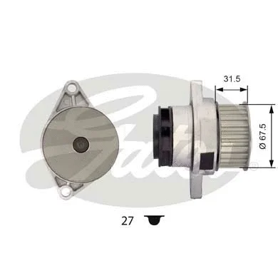 WP0026 GATES Водяной насос, охлаждение двигателя (фото 1)