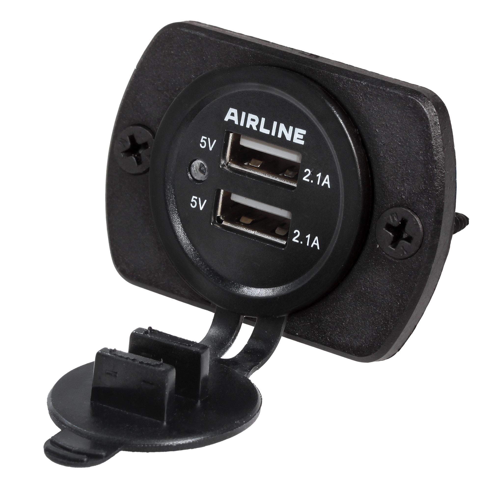 ACS2U02 Airline Розетка USB встраиваемая, автомобильная, влагозащищенная с 2 портами (5В, 2.1А + 1.0А) (фото 6)
