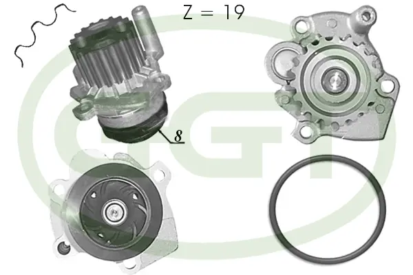 PA12754 GGT Водяной насос, охлаждение двигателя (фото 1)