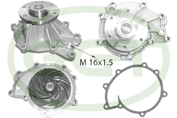 PA15130 GGT Водяной насос, охлаждение двигателя (фото 1)