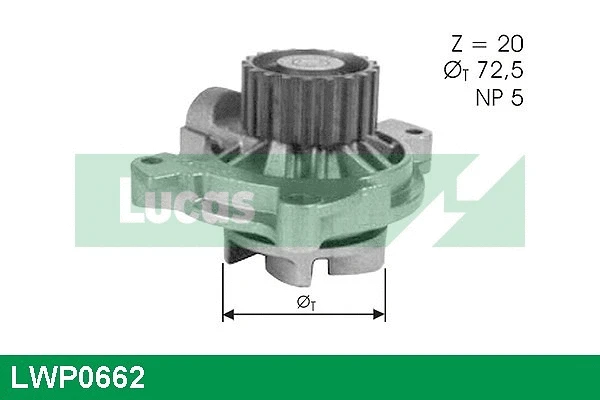 LWP0662 LUCAS Водяной насос, охлаждение двигателя (фото 1)