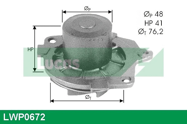 LWP0672 LUCAS Водяной насос, охлаждение двигателя (фото 1)
