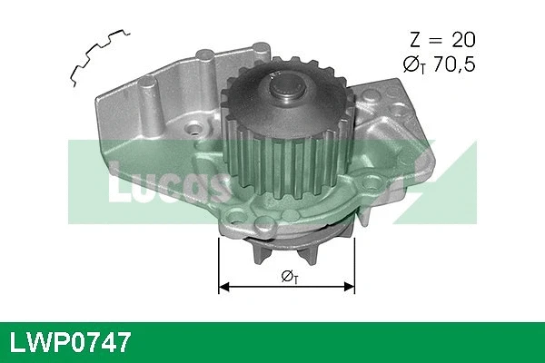 LWP0747 LUCAS Водяной насос, охлаждение двигателя (фото 1)