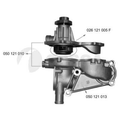 05888 OSSCA Водяной насос, охлаждение двигателя (фото 1)