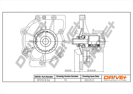 DP2310.10.140 Dr!ve+ Водяной насос, охлаждение двигателя (фото 1)