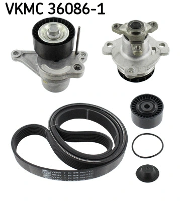 VKMC 36086-1 SKF Водяной насос + комплект ручейковых ремней (фото 1)