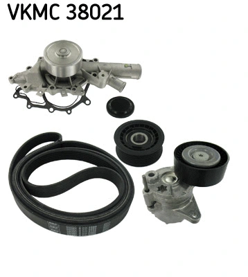 VKMC 38021 SKF Водяной насос + комплект ручейковых ремней (фото 1)
