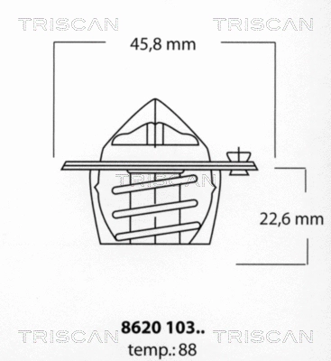 8620 10388 TRISCAN Термостат, охлаждающая жидкость (фото 1)