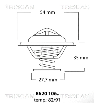8620 10691 TRISCAN Термостат, охлаждающая жидкость (фото 1)