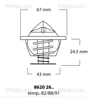 8620 2682 TRISCAN Термостат, охлаждающая жидкость (фото 1)