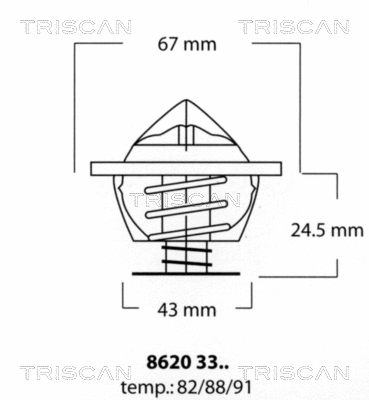 8620 3382 TRISCAN Термостат, охлаждающая жидкость (фото 1)