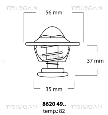8620 4982 TRISCAN Термостат, охлаждающая жидкость (фото 1)