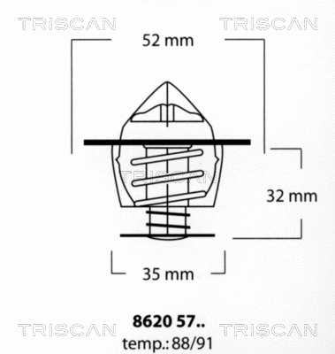 8620 5791 TRISCAN Термостат, охлаждающая жидкость (фото 1)