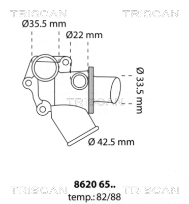 8620 6582 TRISCAN Термостат, охлаждающая жидкость (фото 1)