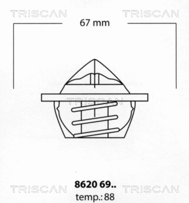 8620 6988 TRISCAN Термостат, охлаждающая жидкость (фото 1)