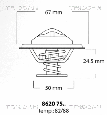 8620 7582 TRISCAN Термостат, охлаждающая жидкость (фото 1)